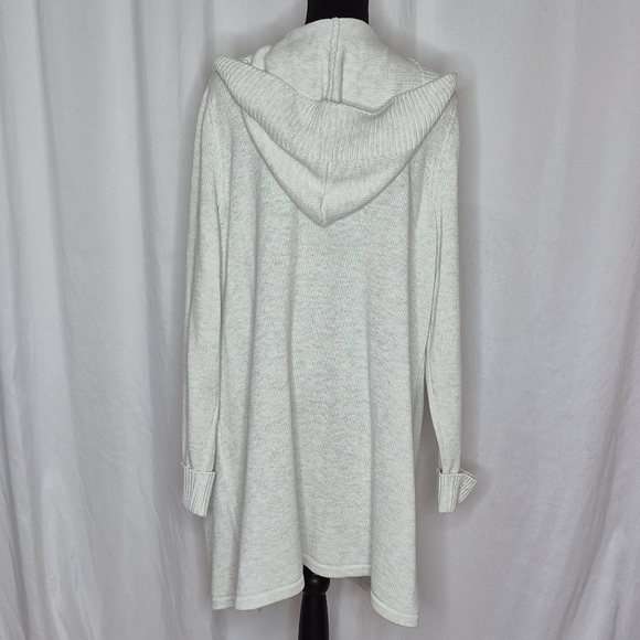 Tahari Open Front Hooded Cardigan w/ Pockets Heavy Knit Cotton Blend - Size 3X - Picture 5 of 14